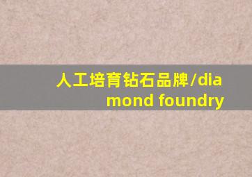 人工培育钻石品牌/diamond foundry